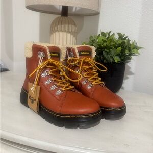 Dr. Martens Women's Leather Boots with Yellow Laces